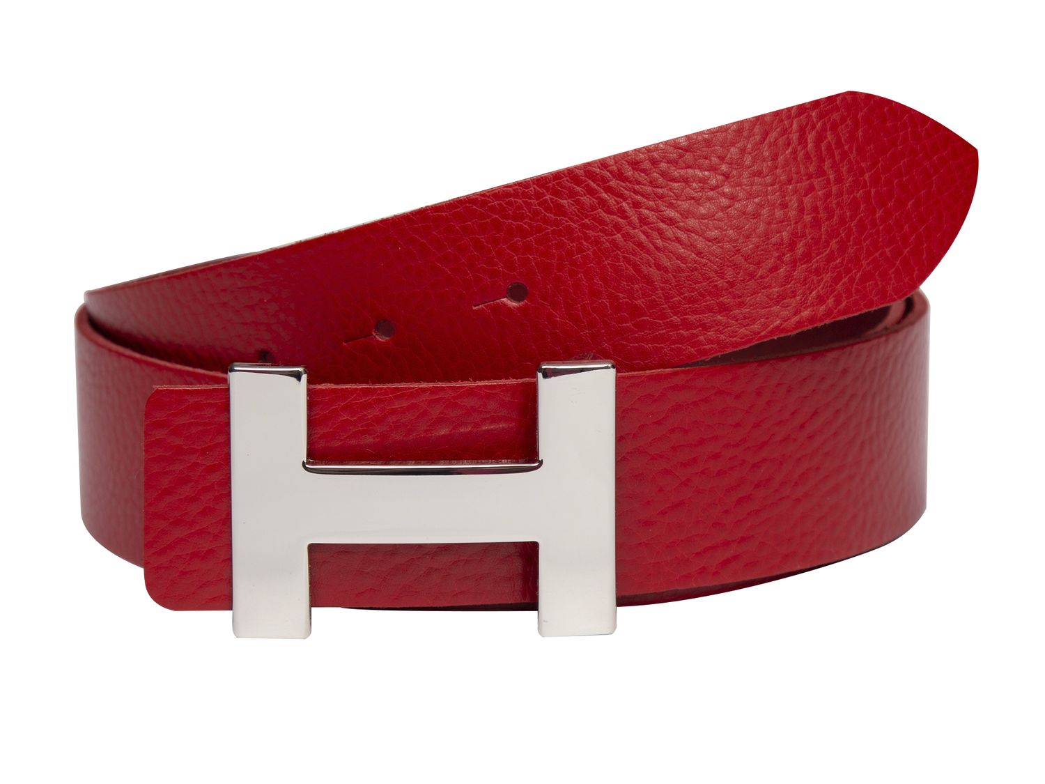 RAVE CRAFT Damen Gürtel 4 cm Leder H-Schnalle Modegürtel 22249 Rot Made in Germany