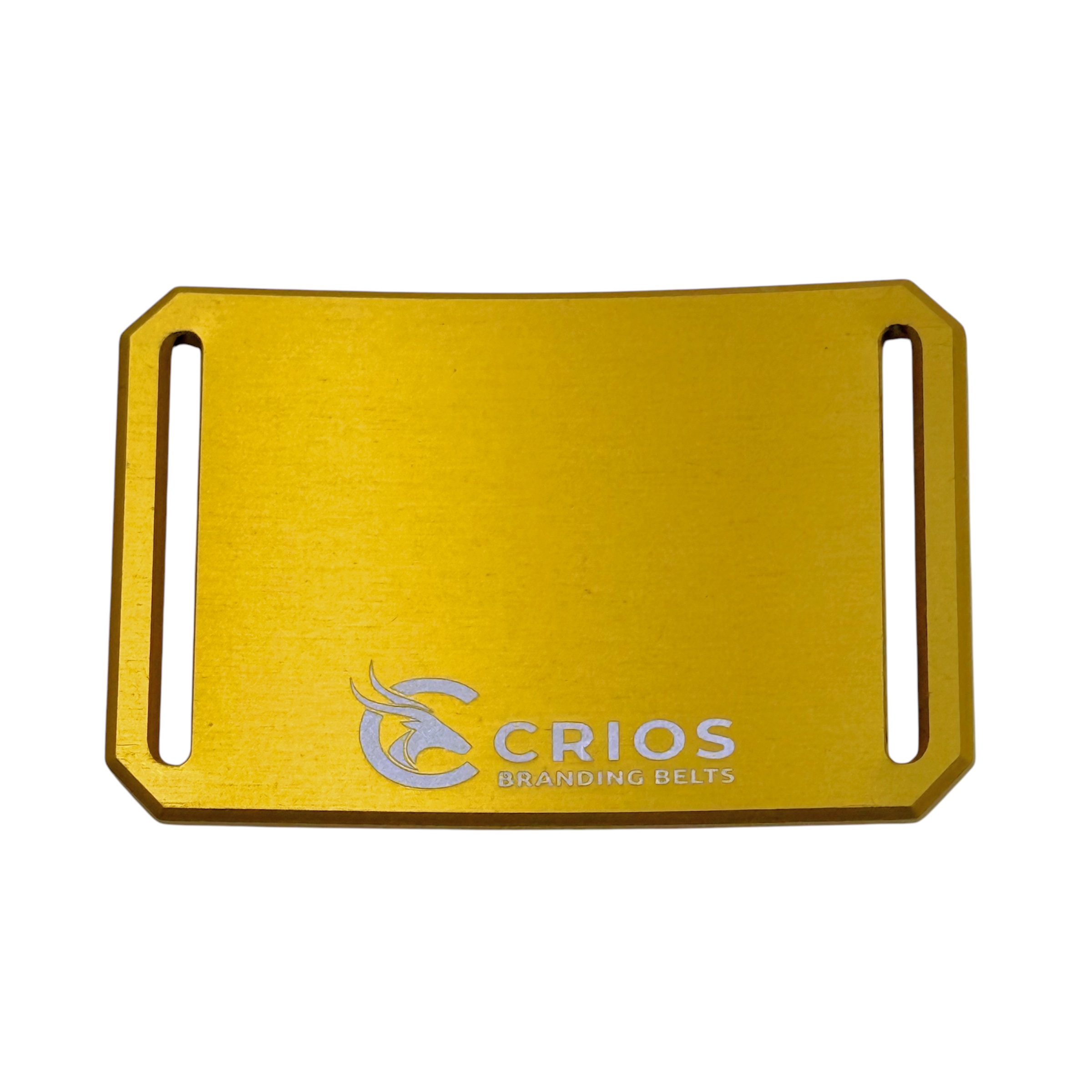 CRIOS Branding Belt Gürtel Alu Schnalle Gold 30 mm mit Gurt Werbegürtel Fan