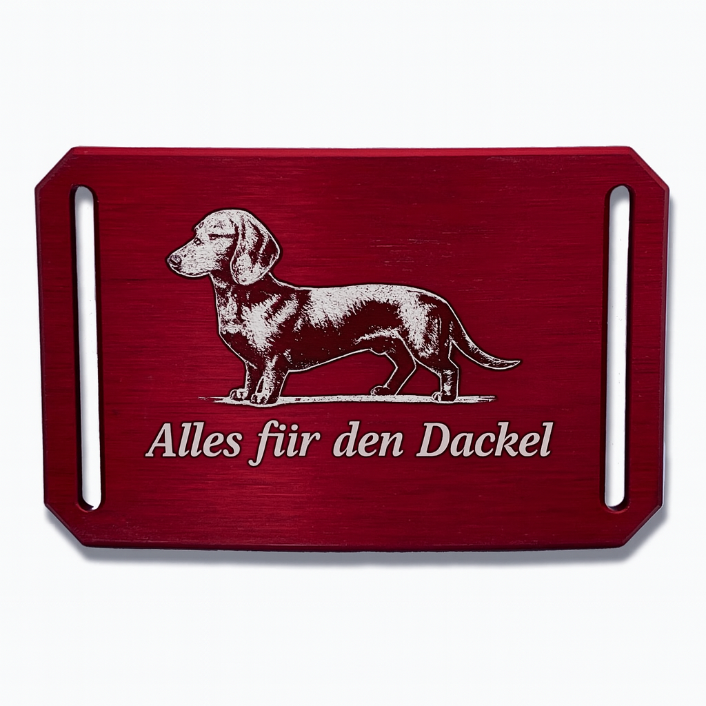 CRIOS Alles für den Dackel Dachshund Gürtel Aluminium Schnalle und Gurt Schwarz