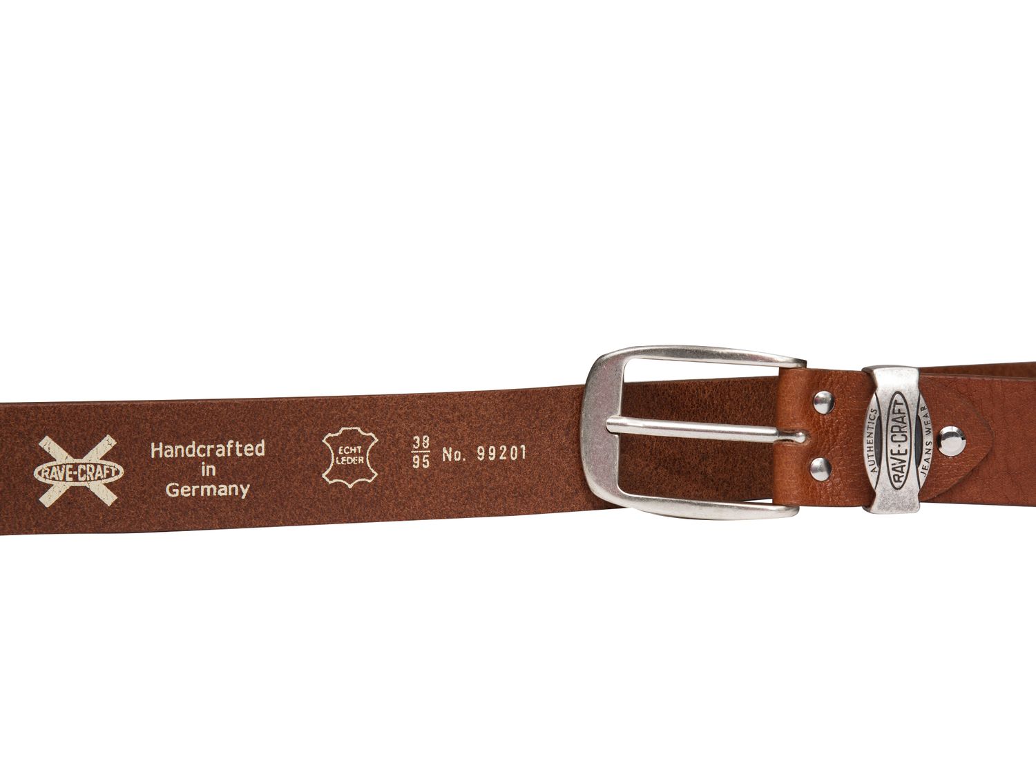 RAVE CRAFT Herren Gürtel Schnalle Cognac Braun Made in Germany