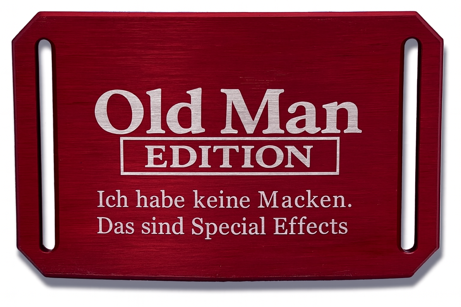 CRIOS Logo Old Man Gürtel Aluminium Schnalle Schwarz und Gurt Grau