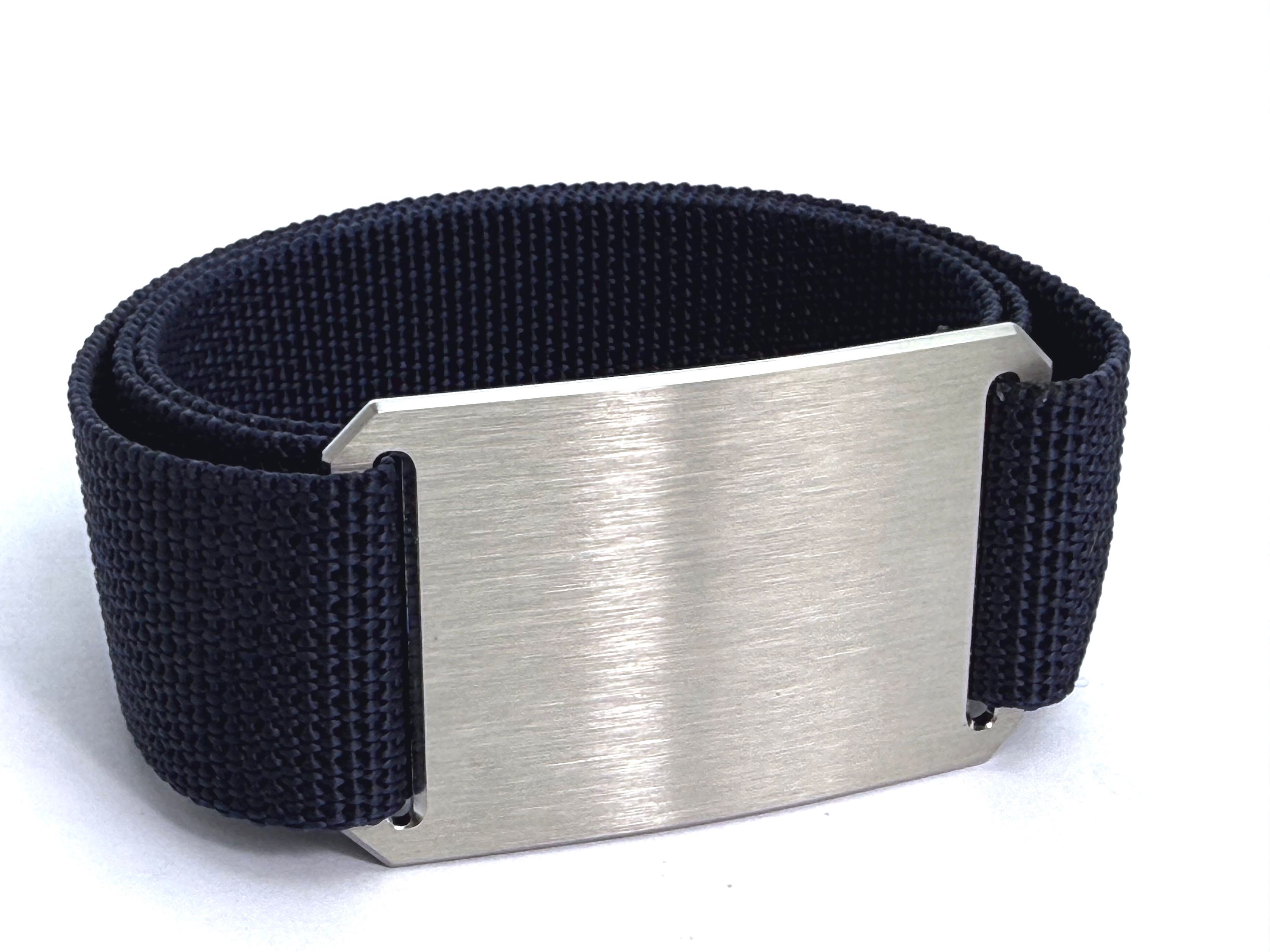 CRIOS Branding Belts 30 mm – Polypropylen-Gürtel mit geschliffener Edelstahl-Schnalle | Personalisierbar per Lasergravur inkl. blauem Gurt
