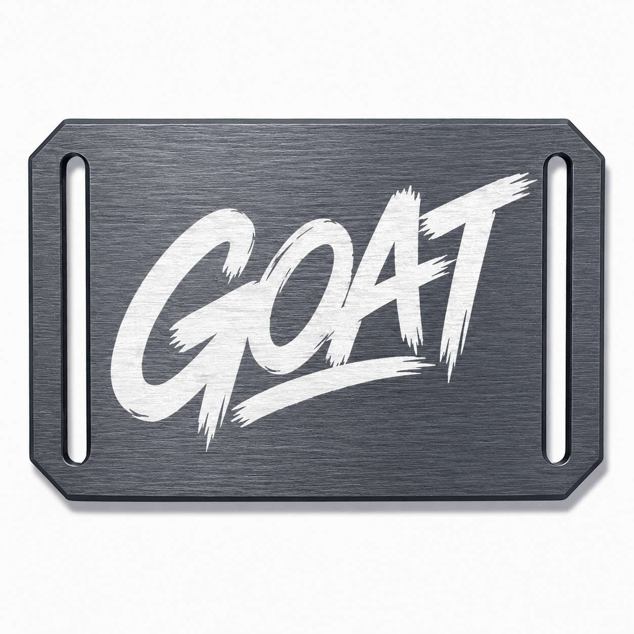 CRIOS Branding Belt Young Edition "GOAT" – Personalisierte moderne Aluminiumschnalle | Motivationsschnalle verschiedene Farben