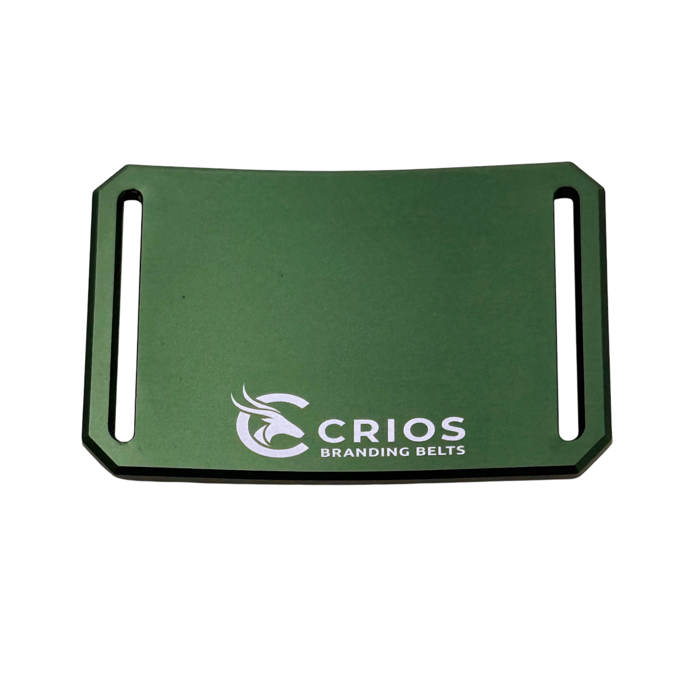 CRIOS Branding Belt Gürtel Alu Schnalle Grün 30 mm mit Gurt Werbegürtel Fan