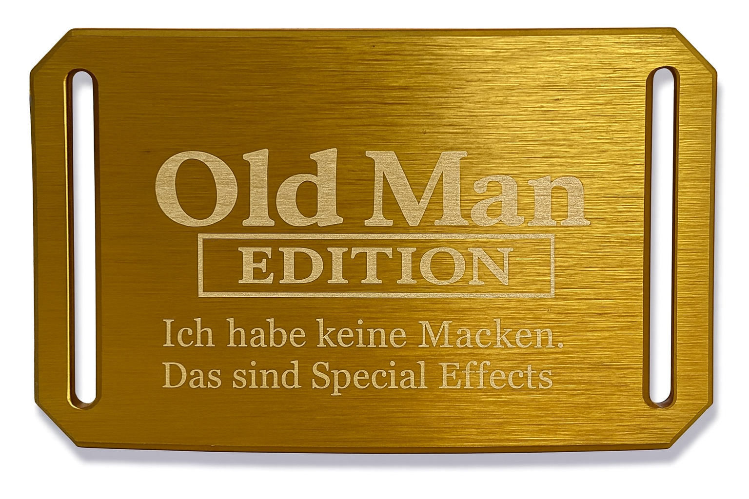 CRIOS Logo Old Man Gürtel Aluminium Schnalle Schwarz und Gurt Grau