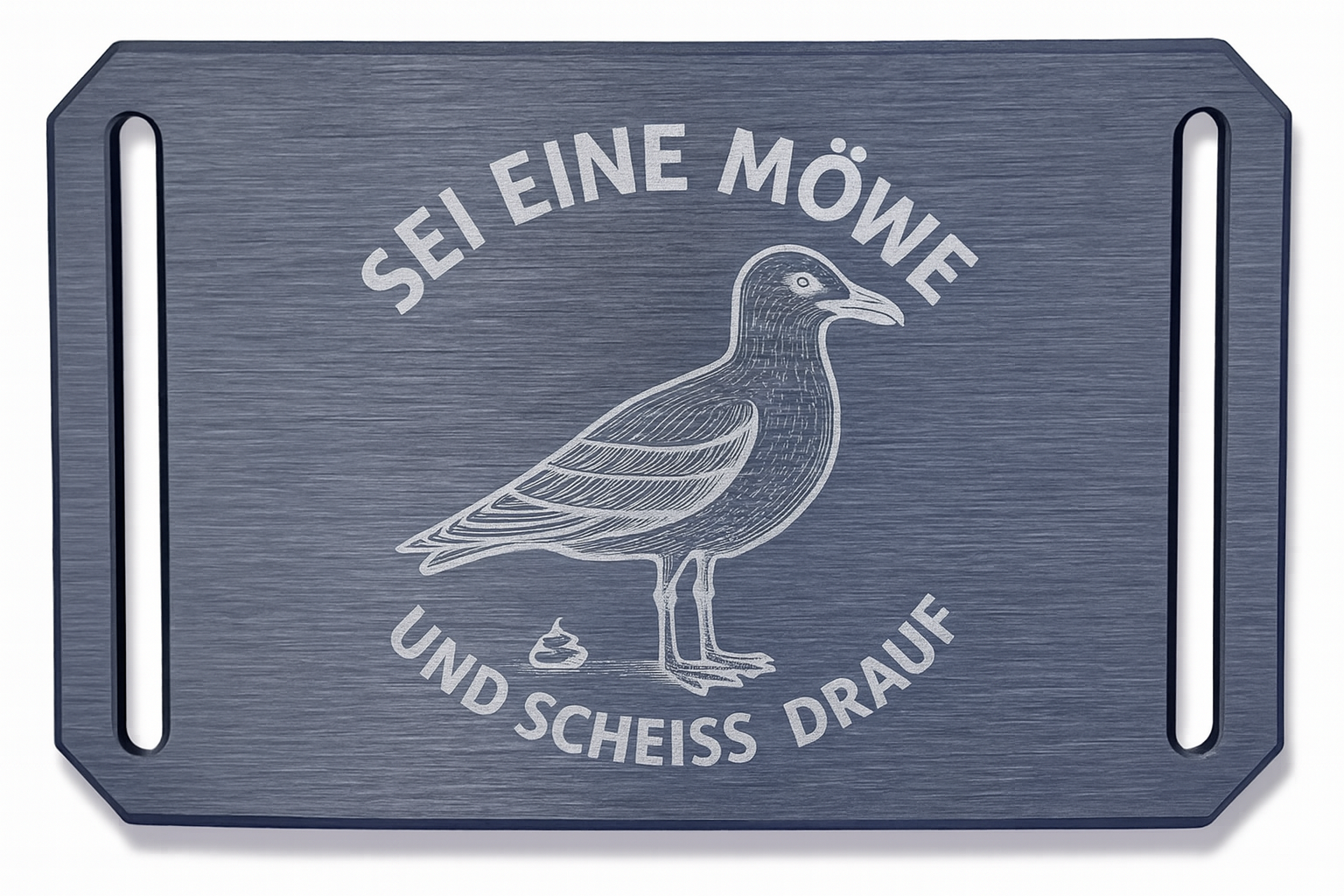CRIOS Sei eine Möwe Gürtel Aluminium Schnalle inkl. Gravur Gurt Schwarz