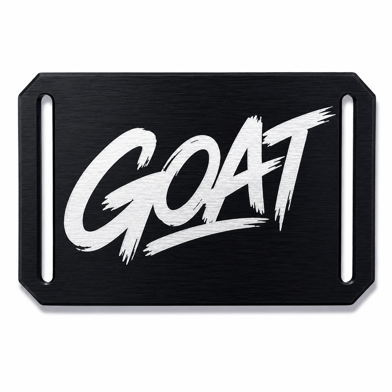 CRIOS Branding Belt Young Edition "GOAT" – Personalisierte moderne Aluminiumschnalle | Motivationsschnalle verschiedene Farben