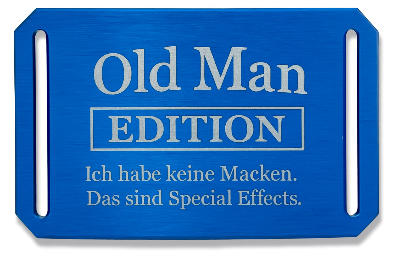 CRIOS Logo Old Man Gürtel Aluminium Schnalle Schwarz und Gurt Grau
