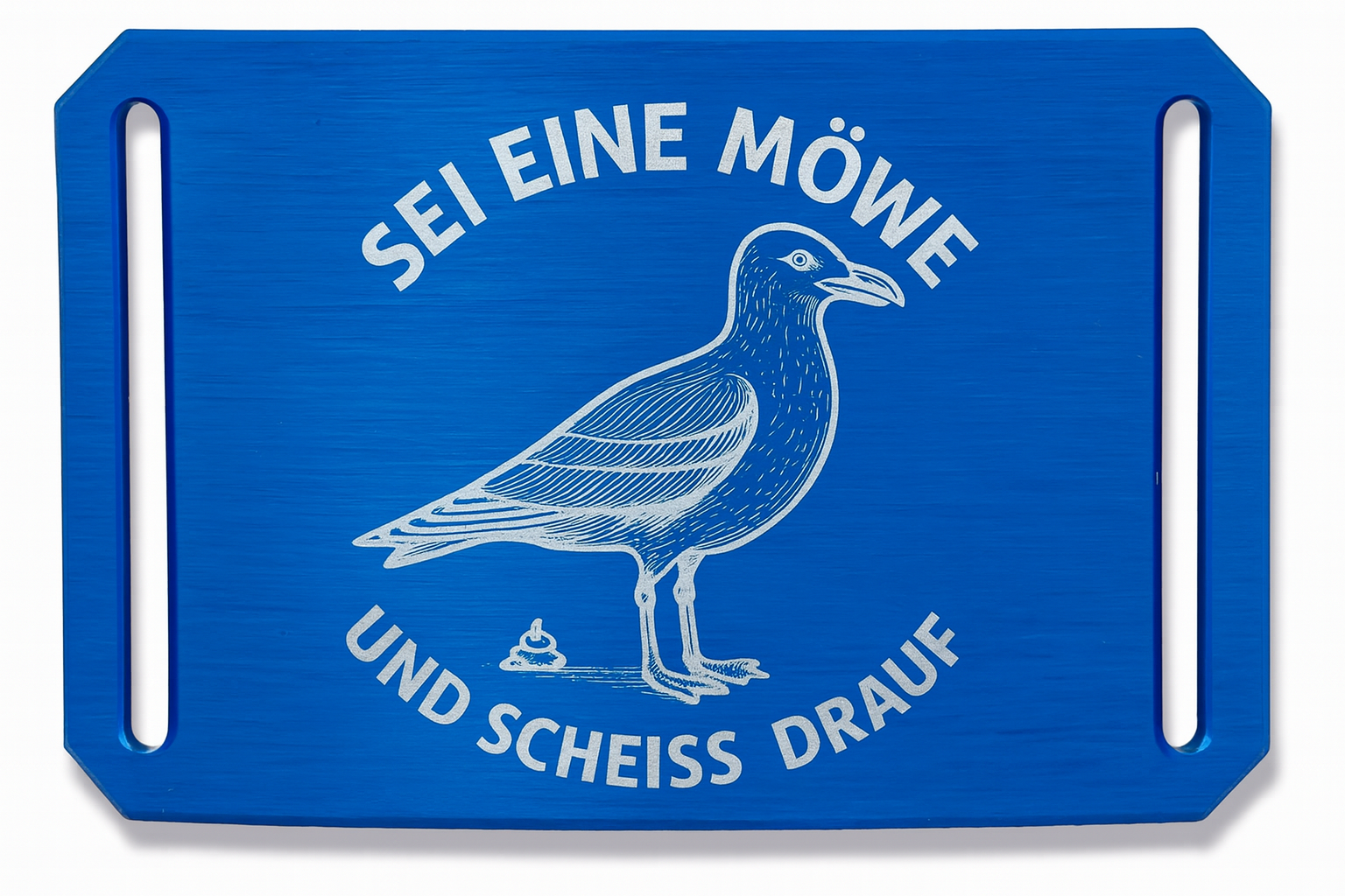 CRIOS Sei eine Möwe Gürtel Aluminium Schnalle inkl. Gravur Gurt Schwarz