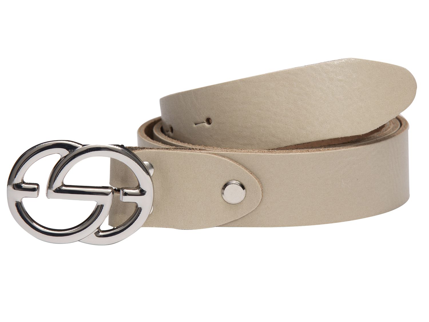 RAVE CRAFT Damen Gürtel 2 Ring Schnalle Modegürtel Beige Made in Germany