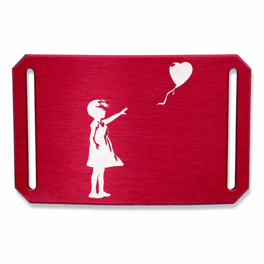 CRIOS Branding Belt Alu Schnalle Rot Kunst Art Banksy Street Art Graffiti