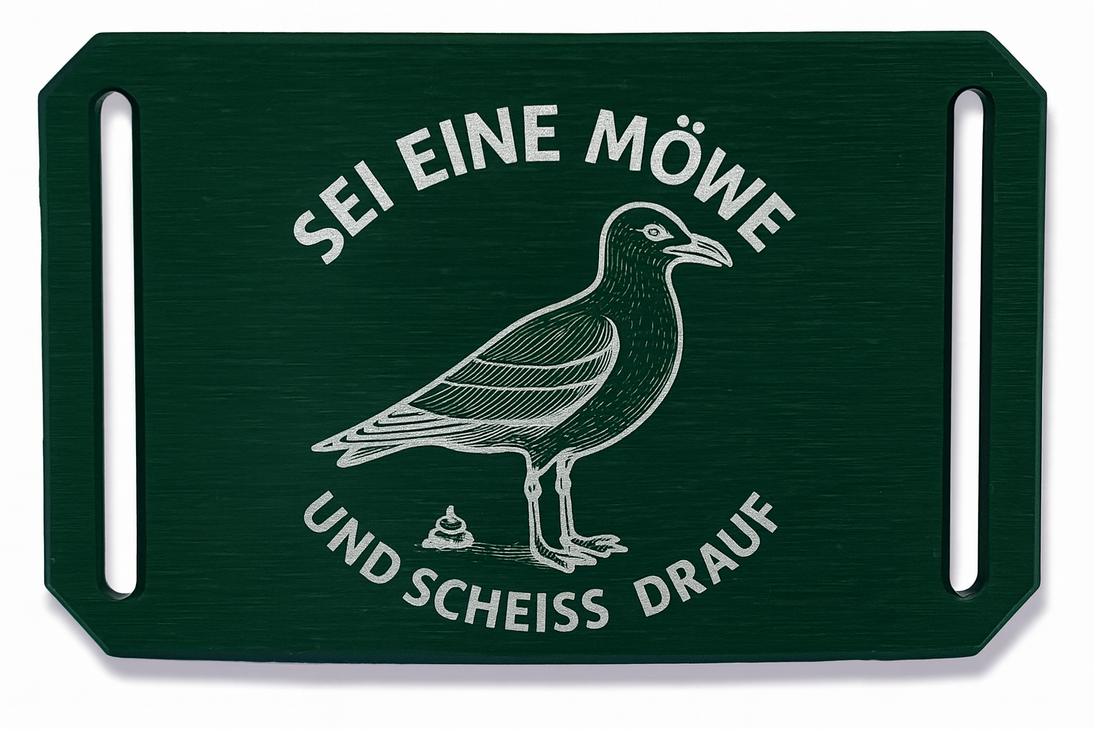 CRIOS Sei eine Möwe Gürtel Aluminium Schnalle inkl. Gravur Gurt Schwarz