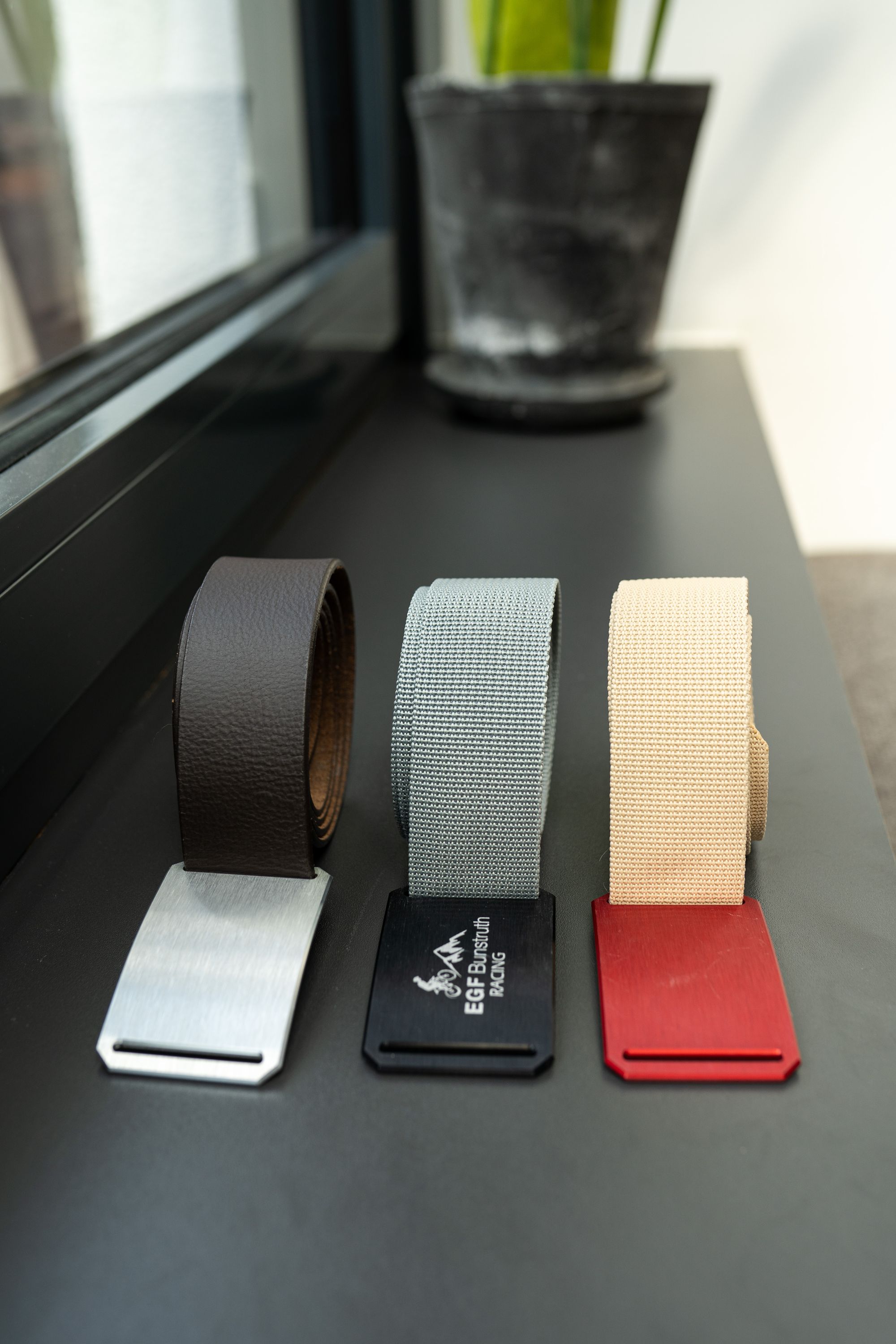 CRIOS Branding Belt Gürtel Alu Schnalle Grün 30 mm mit Gurt Werbegürtel Fan