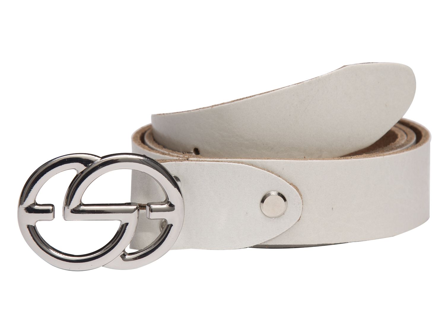 RAVE CRAFT Damen Gürtel 2 Ring Schnalle Modegürtel Weiß Made in Germany
