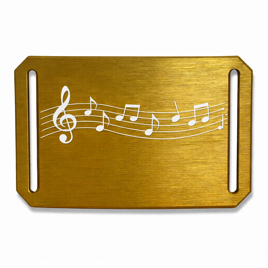 CRIOS Branding Belt Alu Schnalle Gold Noten Gesangverein Musikzug Musik