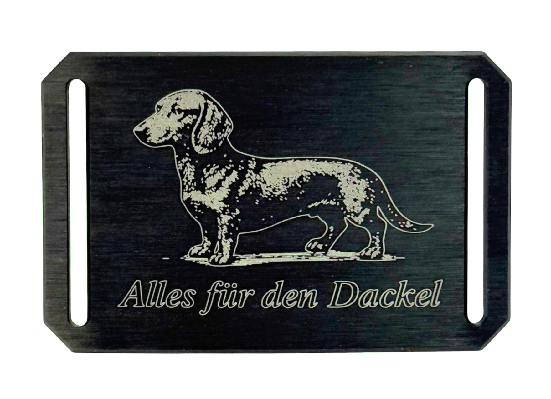 CRIOS Alles für den Dackel Dachshund Gürtel Aluminium Schnalle und Gurt Schwarz