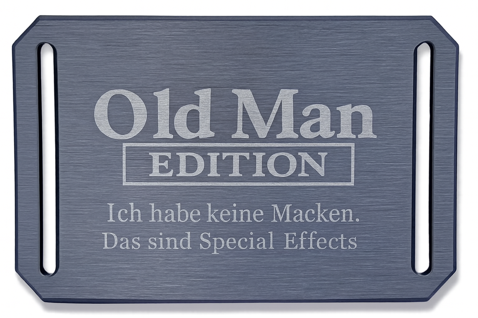 CRIOS Logo Old Man Gürtel Aluminium Schnalle Schwarz und Gurt Grau