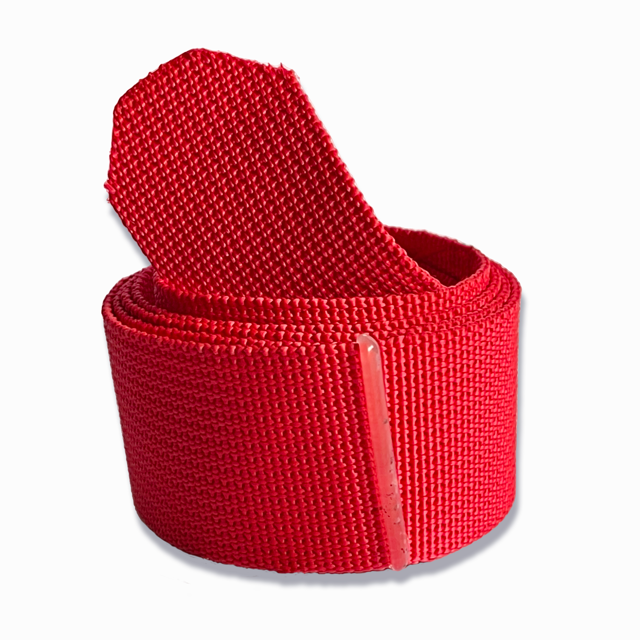 CRIOS Gürtel mit gravierter Aluminiumschnalle Ahornblatt rotem + schwarzem Gurt