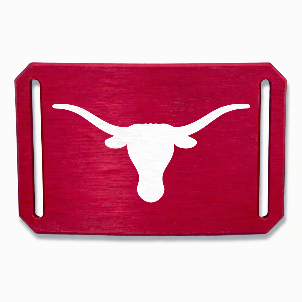 CRIOS Branding Belt Alu Schnalle Rot Texas Longhorn Rinder Cowboy Cowgirl Unisex