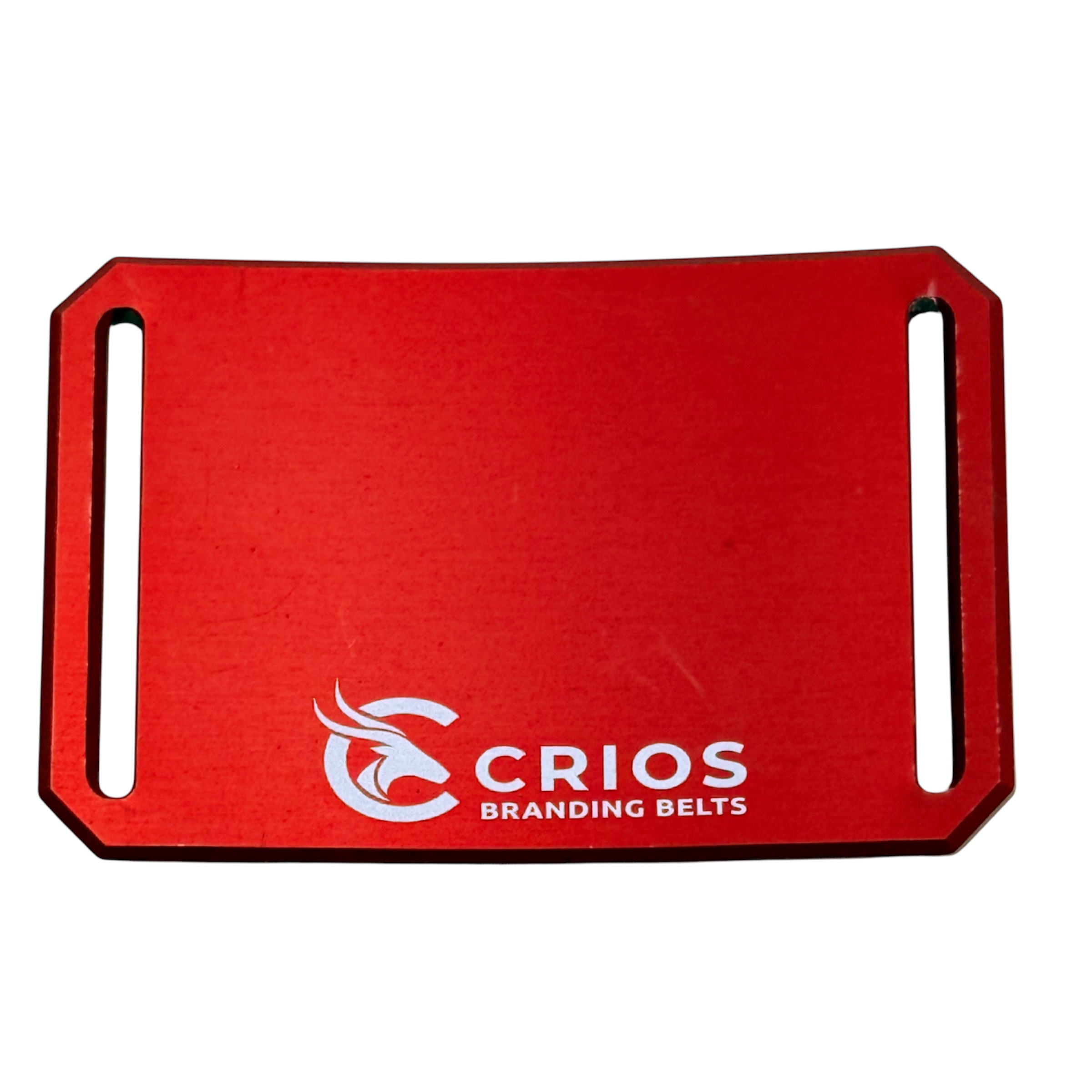 CRIOS Branding Belt Gürtel Alu Schnalle Rot 30 mm mit Gurt Werbegürtel Fan