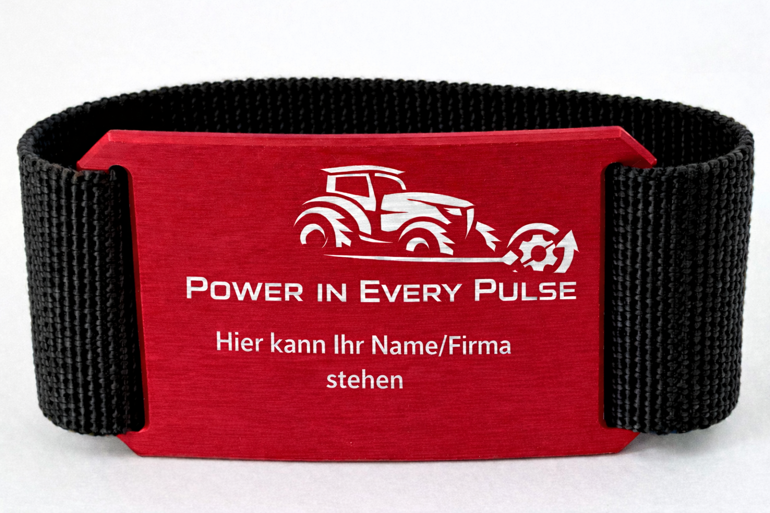 CRIOS Premium Arbeitsgürtel mit gravierter Metallschnalle Power in Every Pulse Aluminium